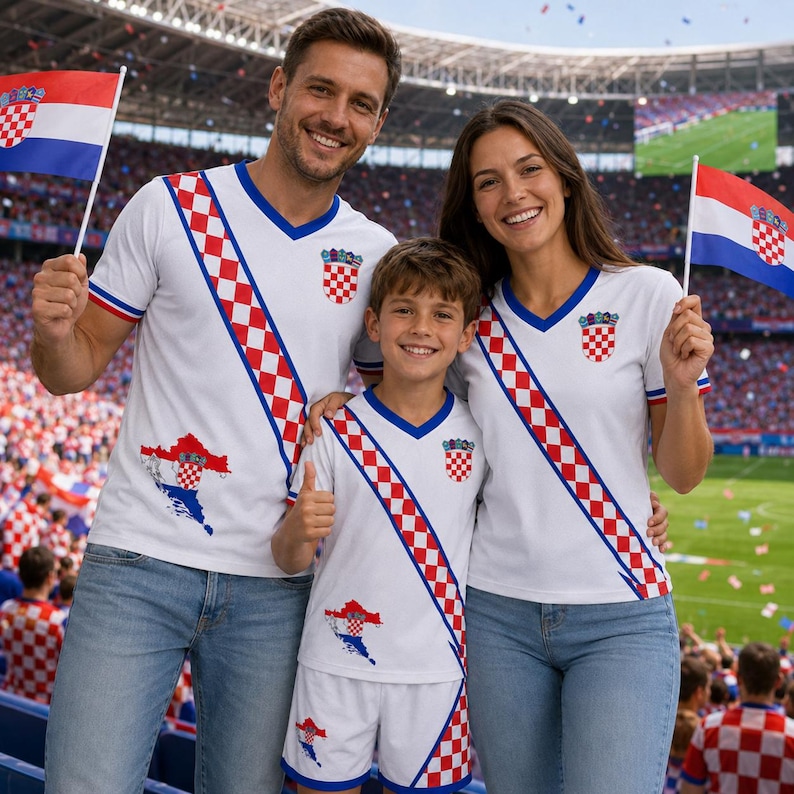 クロアチアサッカーユニフォーム クロアチア国旗シャツ、クロアチアサッカーユニフォームギフト（男性・女性用）7 画像 2