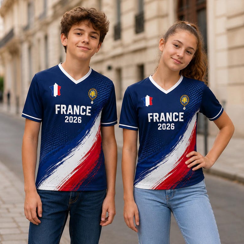 France Soccer Jersey French Flag Shirt, France Football Jersey Gift for Men Women 3 image 4