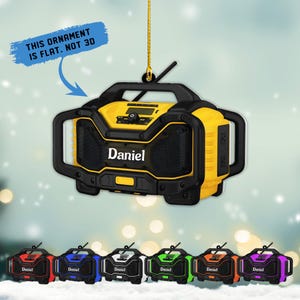Personalized Jobsite Radio Ornament: Custom Construction Worker Gift