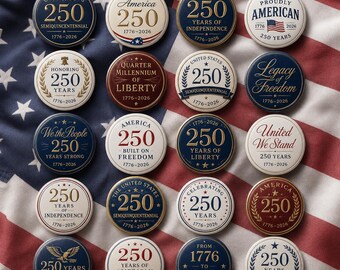 1776 2026 USA Pin Button, America 250 Celebration Badge, Patriotic Gift for Collectors and Events