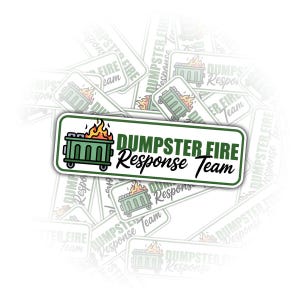 COMBO 3 PIEZAS Equipo de Respuesta a Incendios de Contenedores, Pegatina de Incendio de Contenedor, Esto Está Bien, Todo Está Bien Pegatina de Vinilo de Incendio de Contenedor para Portátil