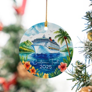 Custom Cruise Ship Ornament: Personalized Family Vacation Keepsake