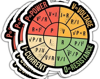 Ohm's Law Wheel Sticker, Physics Science Teacher Gift