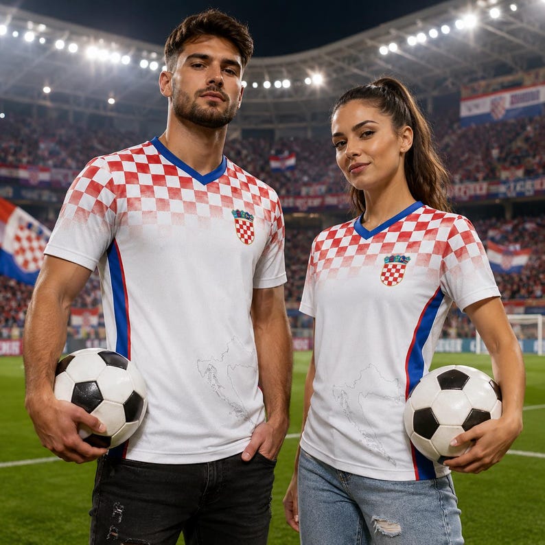 Croatia Soccer Jersey Croatian Flag Shirt, Croatia Football Jersey Gift for Men Women 6 image 1