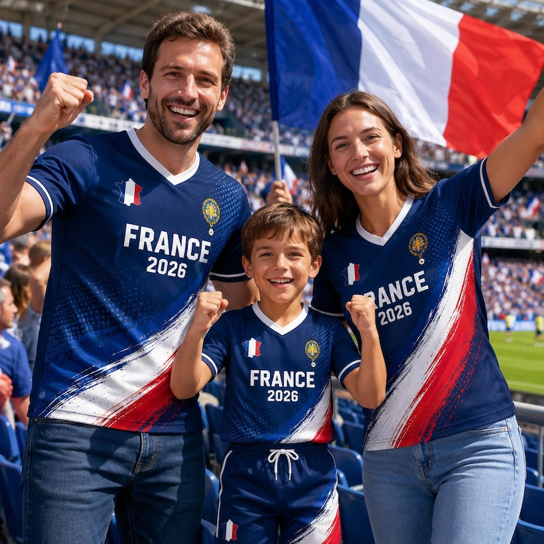 France Soccer Jersey French Flag Shirt, France Football Jersey Gift for Men Women 3 image 2