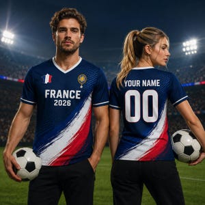 France Soccer Jersey French Flag Shirt, France Football Jersey Gift for Men Women 3 image 1