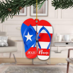 Customizable Puerto Rican Christmas Ornament, Puerto Rico Home Decor
