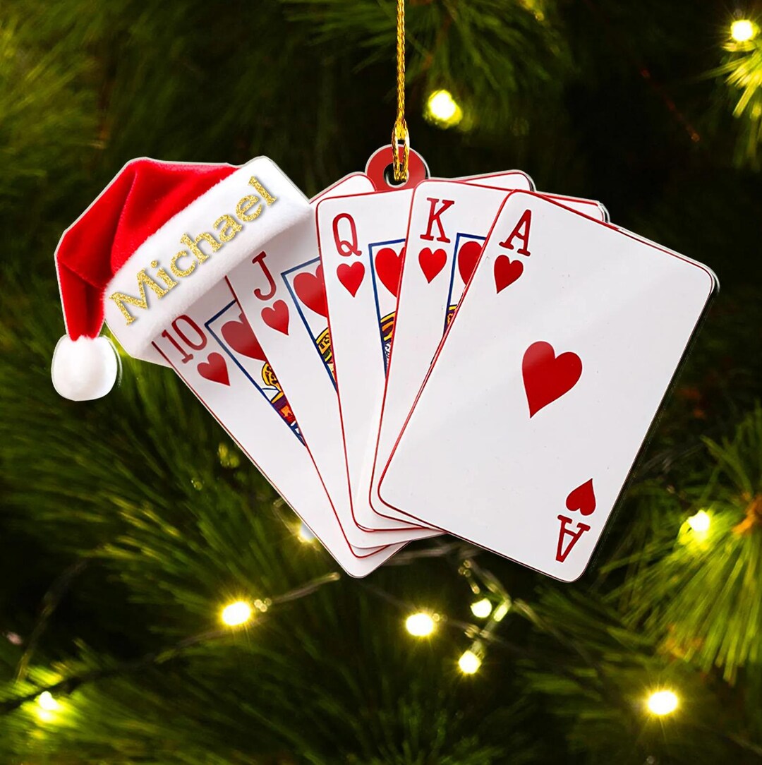 Personalized Poker Hand Christmas Ornament, Lucky Card Keepsake - Etsy