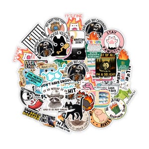 Funny Meme & Sarcastic Stickers: Waterproof Laptop Decals, Humor Quotes