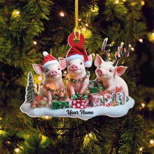 Personalisierte 3 Schweine Ornament: Lustiges Schweine Dekor