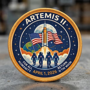 Artemis II Embroidery Bolder Patch, NASA Moon Mission Patch, Gift for Space Lovers, Artemis 2 Journey Around the Moon and Back 2026
