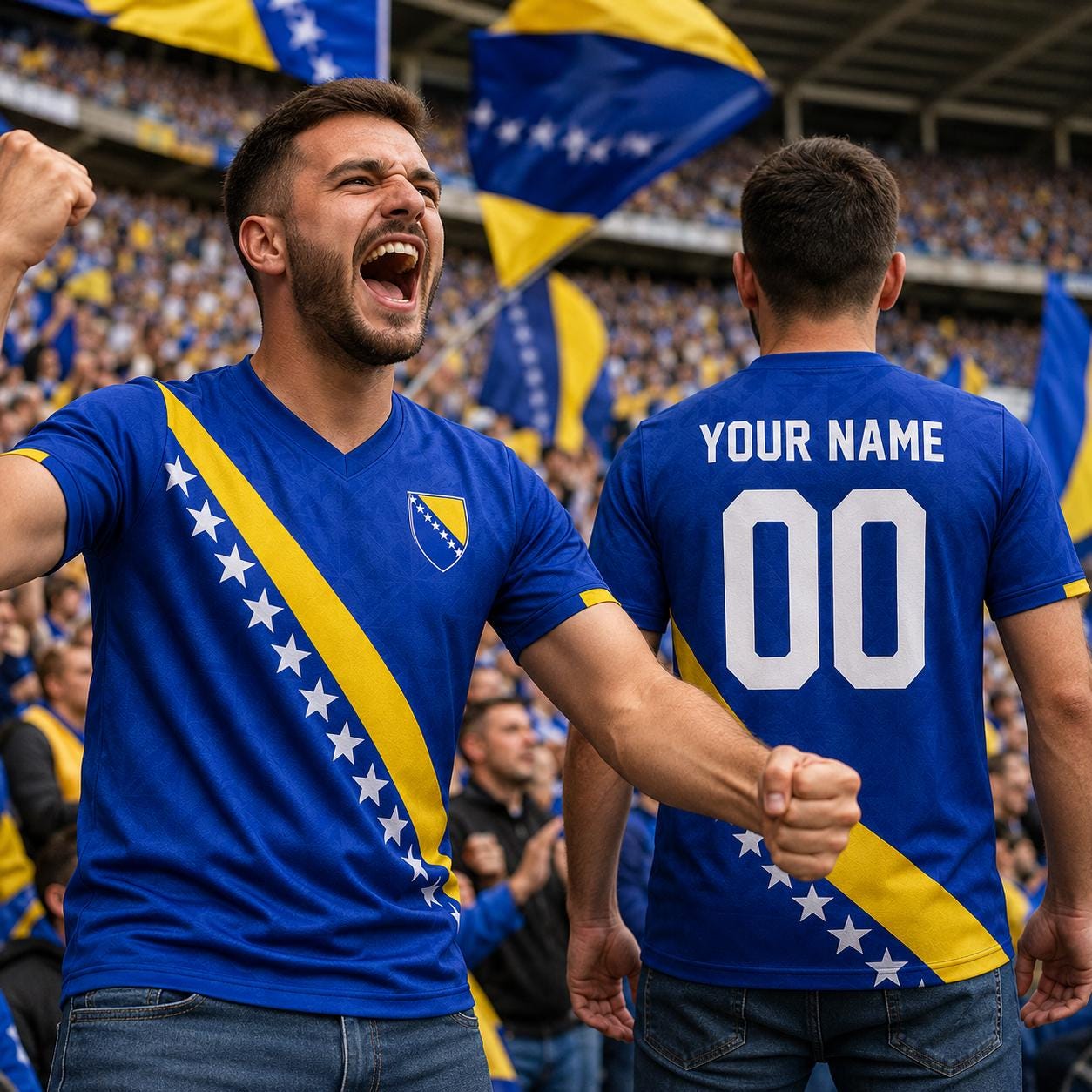 Discover Bosnia Football Jerseys, Bosnian Flag Shirt, Gift for Men Women
