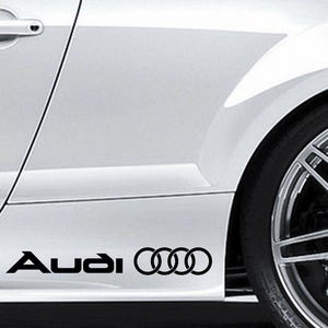 2pcs Audi rings decals stickers for door sill windows thresholds car vinyl graphics s line a4 a6