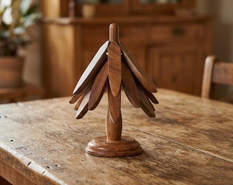 wooden trivet Tree Trivet Set: Walnut Hot Dish Coasters