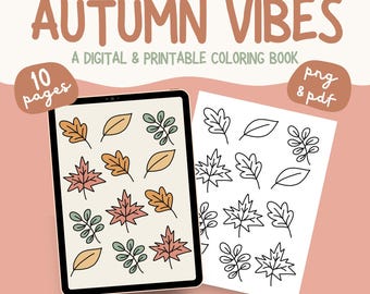 Autumn Coloring Book: Relaxing Fall Designs (Printable PDF)