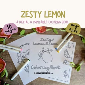 Zesty Lemon: A Digital Coloring Book | Adult and kid friendly Coloring Pages | Procreate & PDF | Instant Download Printable
