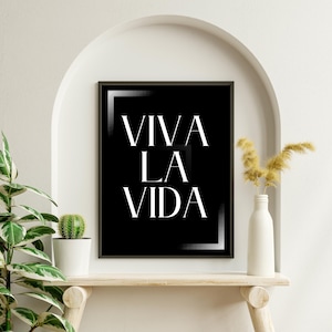 Viva la Vida Poster – Spanish Wall Art, Typography Print, Joy of Life Decor, Boho Print, Digital Download, Positive Vibes, Life Motto