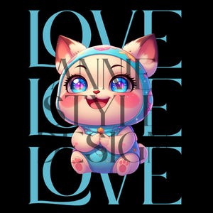 Motiverende kawaii dierenkunstset - 15 schattige inspirerende prints - Faith Love Mind Triumph - digitale download kinderkamerdecoratie