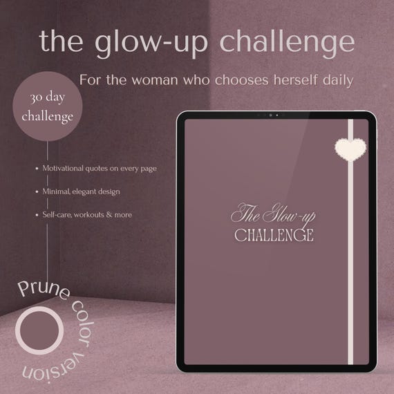 Prune 30-Day Glow-Up Planner: Self-Care Habit Tracker (Digital Download)