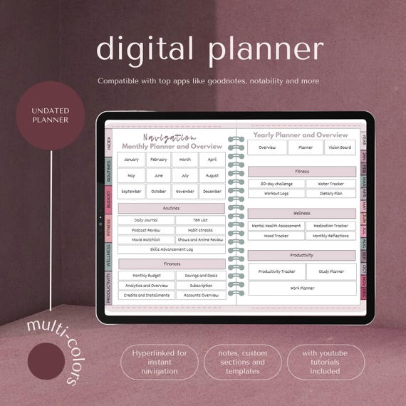 That Girl Digital Planner (Undated, Hyperlinked, All-in-one Planner)