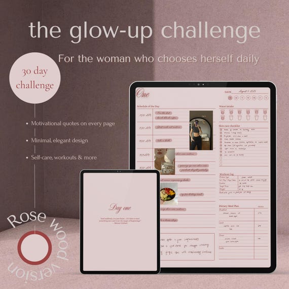 30-Day Glow Up Planner: Wonyoungism Inspired Self-Care (Digital and Printable)