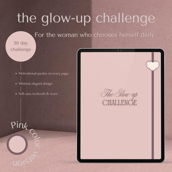 30-Day Glow-Up Planner: Self-Care Habit Tracker (Digital Download for Goodnotes, Notability, Kilonotes)
