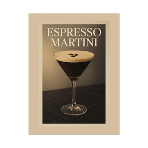 Espresso Martini Rolled Poster, Vintage Cocktail Art Print, Bar Decor, Home Kitchen Wall Art, Gift for Cocktail Lovers