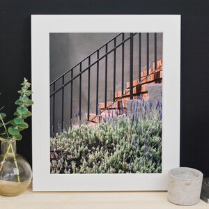 Lavender Brick City Stairway Urban Wall Art, Digital Download, Printable Art