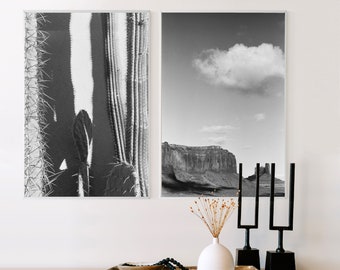 Black & White Desert Photos Wall ArtBundle, paar digitale downloads, afdrukbare kunst