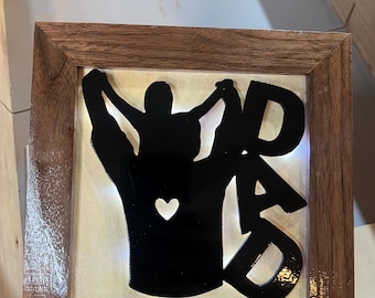 Dad with child sign that lights up, birthday Father’s Day, Christmas, office decor