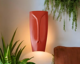 Coral Face Wall Sculpture: Modern Abstract Mask, Handmade Home Decor