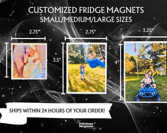 Custom Photo Fridge Magnet, Personalized Keepsake Gift, Multiple Sizes