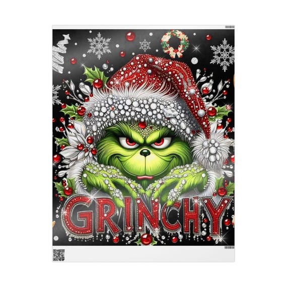 Grinch Christmas Wrapping Paper, Festive Gift Wrap, Holiday Party Decor,