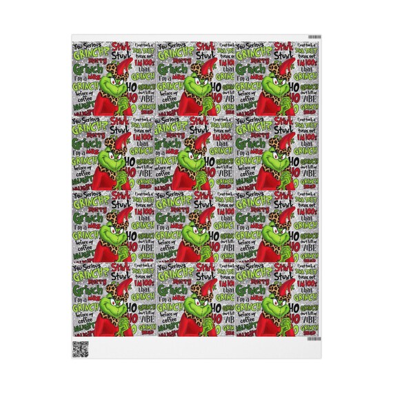 Festliches Grinch Geschenkpapier, Urlaub Weihnachten Geschenkpapier