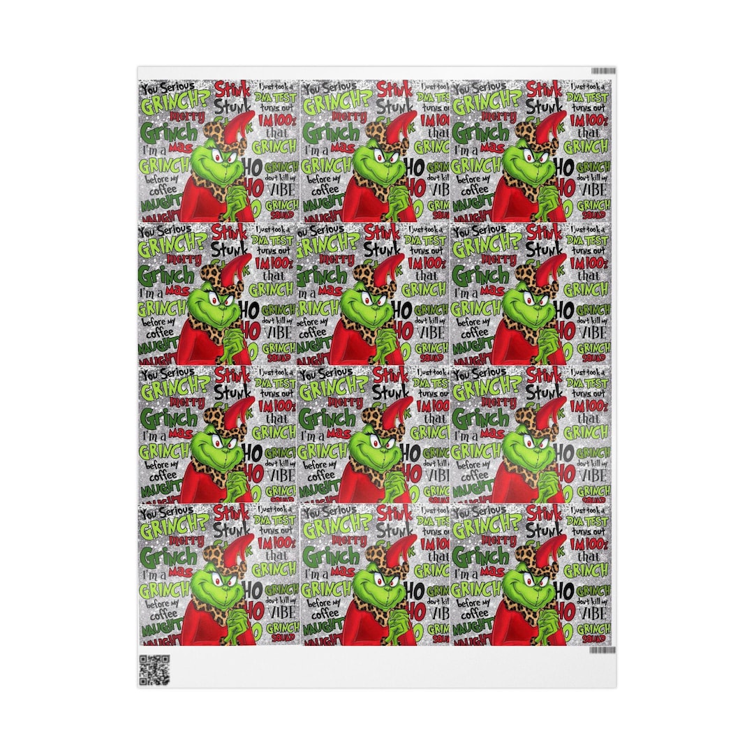 Festliches Grinch Geschenkpapier, Urlaub Weihnachten Geschenkpapier