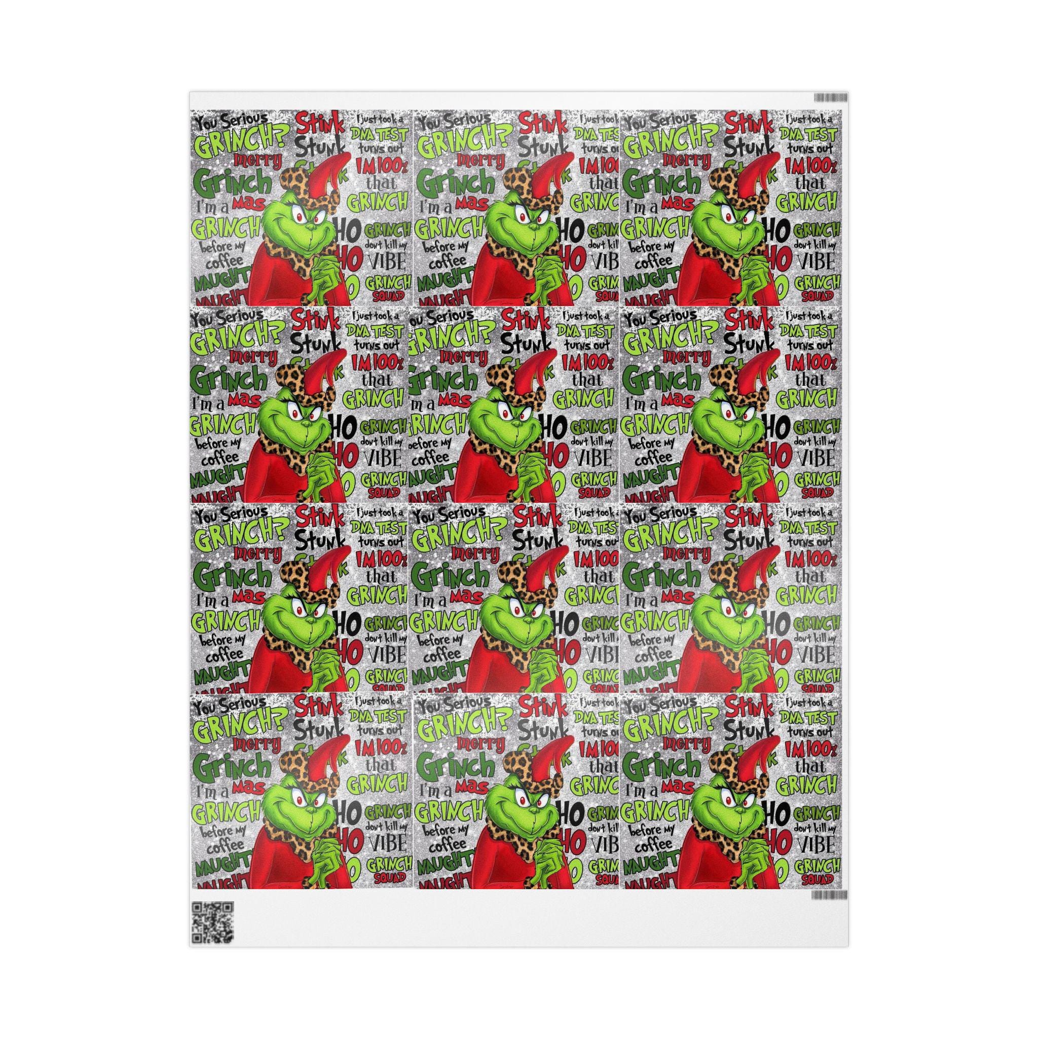 Festliches Grinch Geschenkpapier, Urlaub Weihnachten Geschenkpapier
