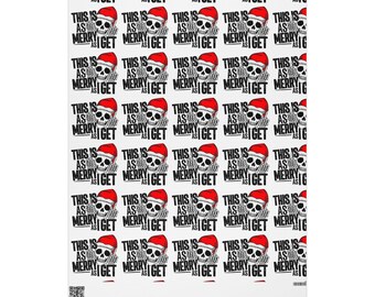 Skull in Santa Hat Wrapping Papers | This Is As Merry As I Get Pattern