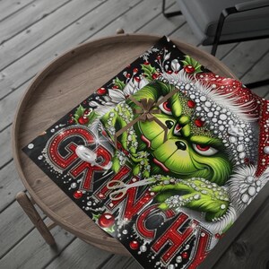 Grinch Christmas Wrapping Paper, Festive Gift Wrap, Holiday Party Decor, image 6