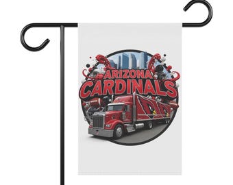 Personalized Garden Banner: Arizona Cardinals Truck Design