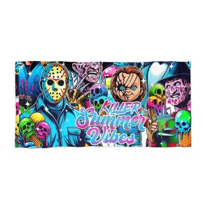 Killer Summer Vibes Beach Towel, Vibrant Beach Accessories, Poolside Fun, Summer Essentials, Horror Theme Towel, Unique Gifts for [...]