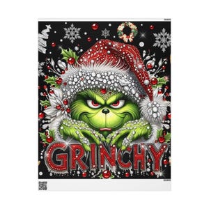 Grinch Christmas Wrapping Paper, Festive Gift Wrap, Holiday Party Decor, image 2