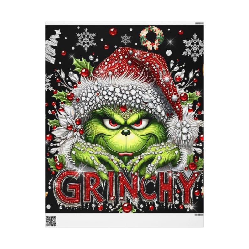 Grinch Christmas Wrapping Paper, Festive Gift Wrap, Holiday Party Decor, image 2