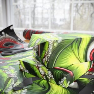 Grinch Christmas Wrapping Paper, Festive Gift Wrap, Holiday Party Decor, image 8