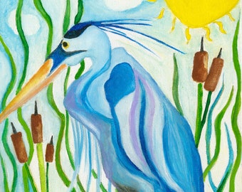 Blue Heron Art - Blue Heron Wall Art