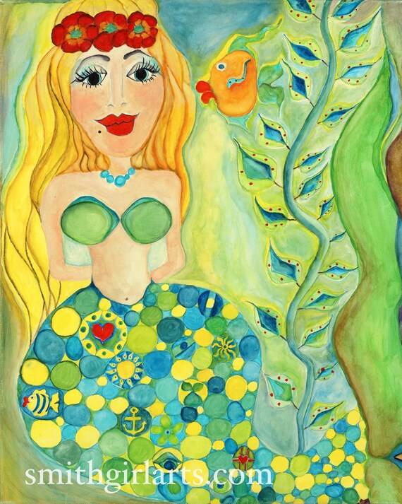 Mermaid Art Mermaid Wall Art Etsy