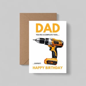Funny Birthday Card for Dad - You&#39;re a Complete Tool Expert - 5x7 Greeting Card with Recycled Envelope