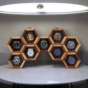 Handmade Rosewood Honeycomb Watch Box: Jewelry Organizer