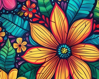 Libro para colorear de flores para adultos