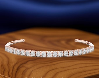 Brazalete de diamantes cultivados en laboratorio / 3,00 CTW, F VS1, con certificación IGI