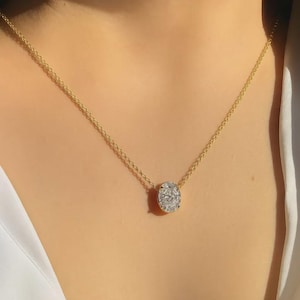 1.00 CT TO 3.00 CTOval Diamond Pendant – IGI Lab Grown Diamond Necklace – 14K Gold Solitaire Pendant – Ethical Gift for Women, Jewelry